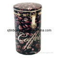 Cylinder Coffee Tin Box, Ea Coffee Tin Boxes with Clip Lid (XJ-003Y)